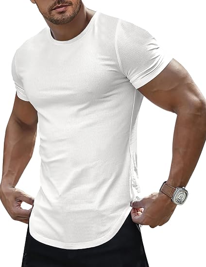 Fitted crew neck T-shirt base layer for a Kendall Roy inspired casual outfit