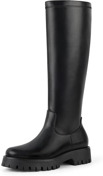 Black knee-high boots for a Rumi KPop Demon Hunters costume