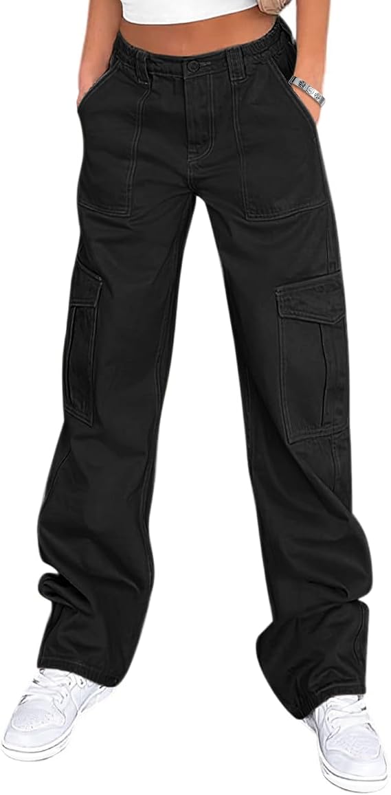 Black baggy cargo pants for a Zoey KPop Demon Hunters outfit