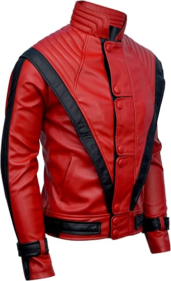 Michael Jackson Thriller outfit red and black leather jacket for Halloween costume