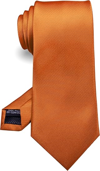 Solid orange formal necktie for a Michael Saylor inspired outfit