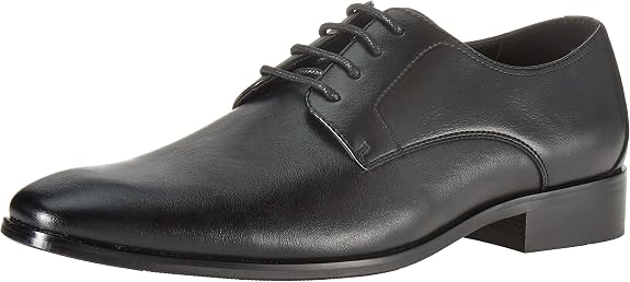 Black derby dress shoes
