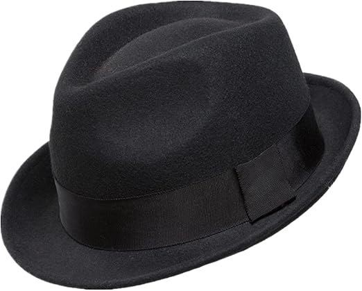 Grey wool felt fedora hat
