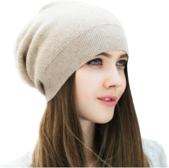 Cream cashmere beanie