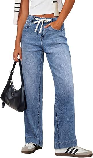 Straight leg light wash jeans