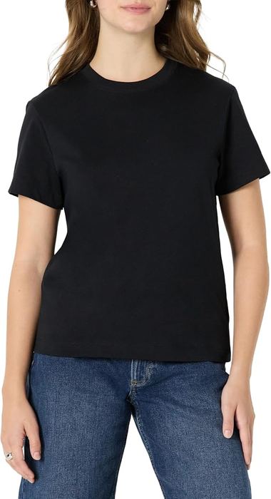 Plain black crewneck tee