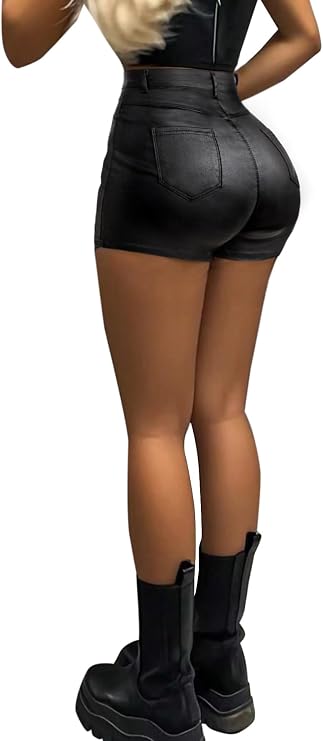 Faux leather mini shorts for a Freaky Nikki outfit