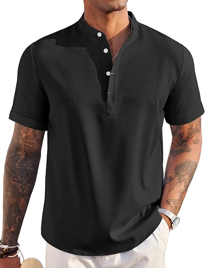 Linen henley shirt