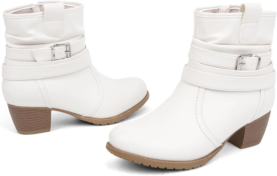 White ankle boots