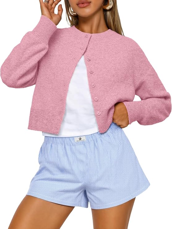 Pink cropped cardigan for a Regina George Mean Girls outfit