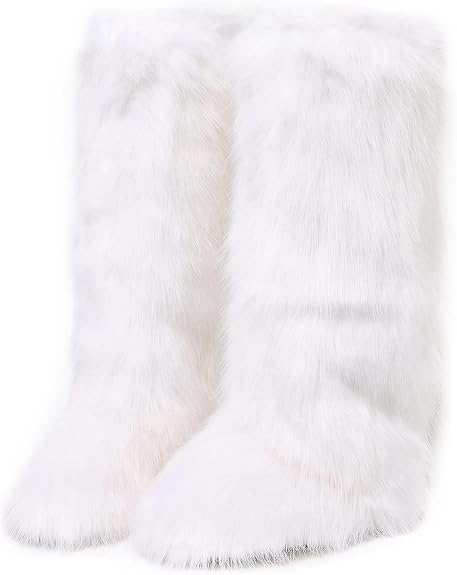 White fluffy boots for a Regina George bunny costume