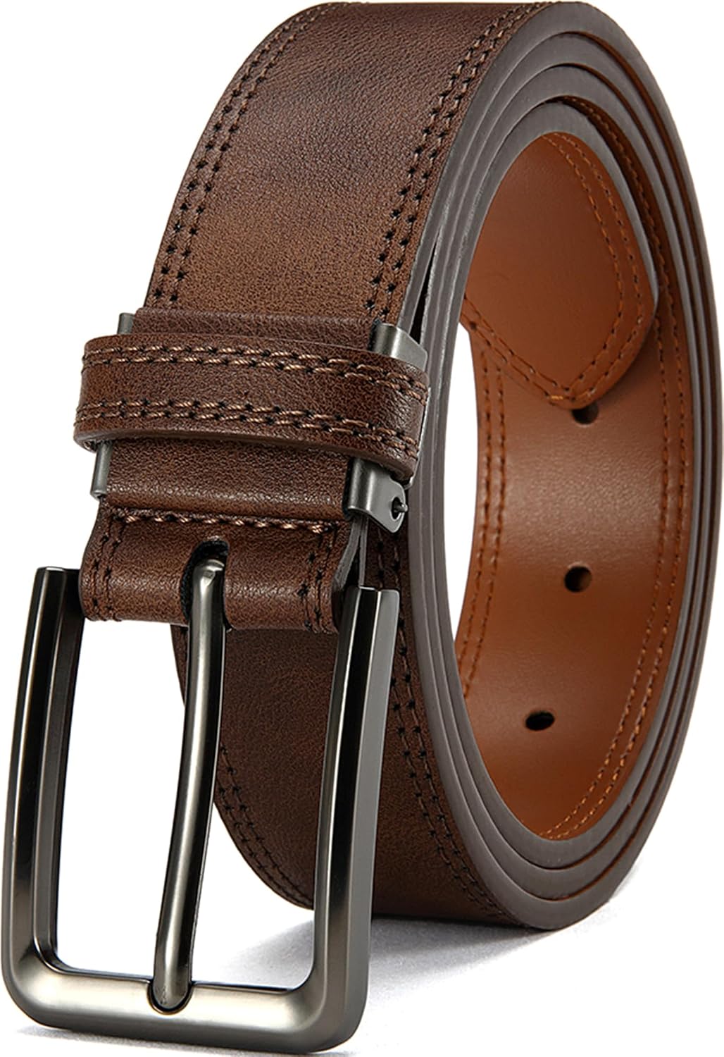 Brown genuine leather dress belt for a Rick Grimes sheriff outfit