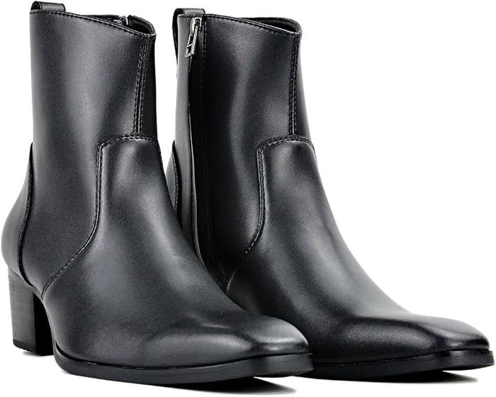 Black leather boots