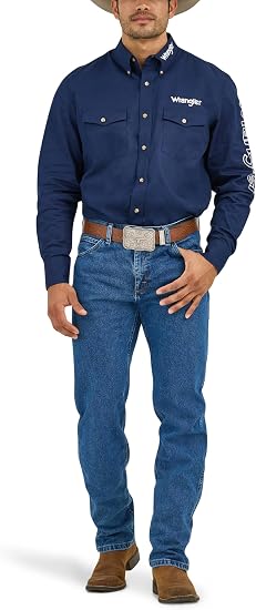 Blue straight fit jeans