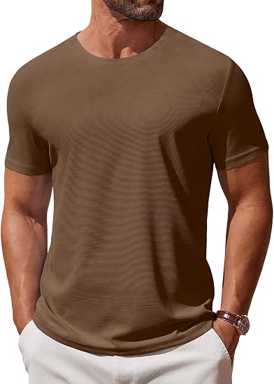 Brown crew neck t-shirt