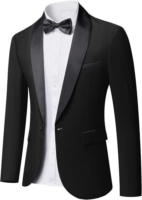 Black shawl lapel dinner jacket