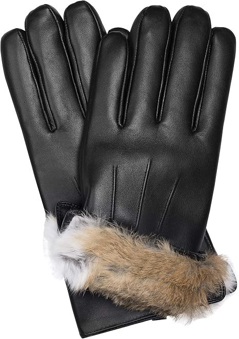 Sheepskin leather winter gloves