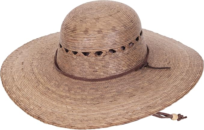 Wide-brim straw ranch hat
