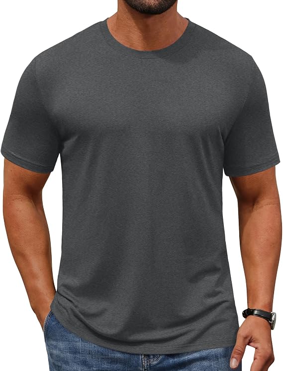 Plain black crew neck t-shirt