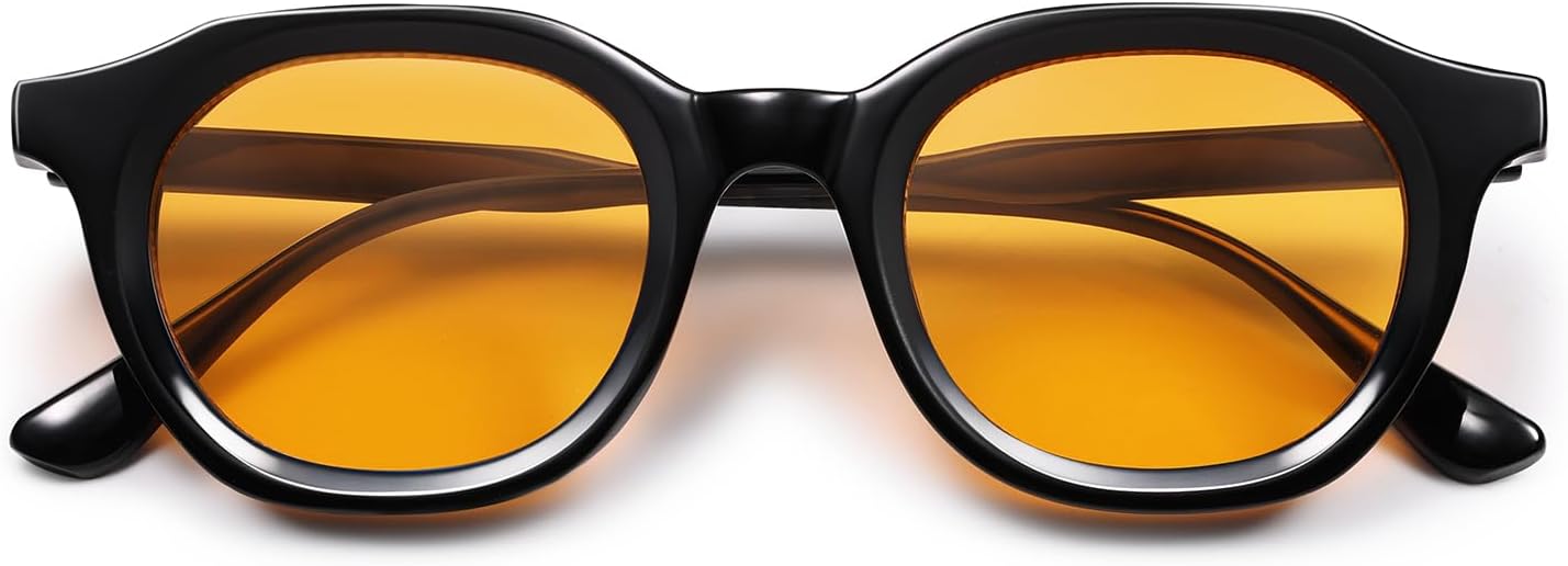 Amber lens retro small round sunglasses for a The Dude Big Lebowski outfit