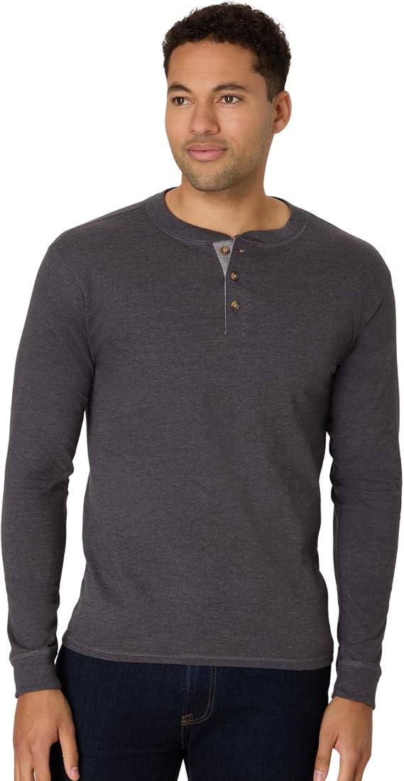 Grey heavyweight henley shirt