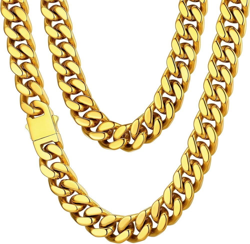 Gold Cuban link chain for a Tony Montana outfit