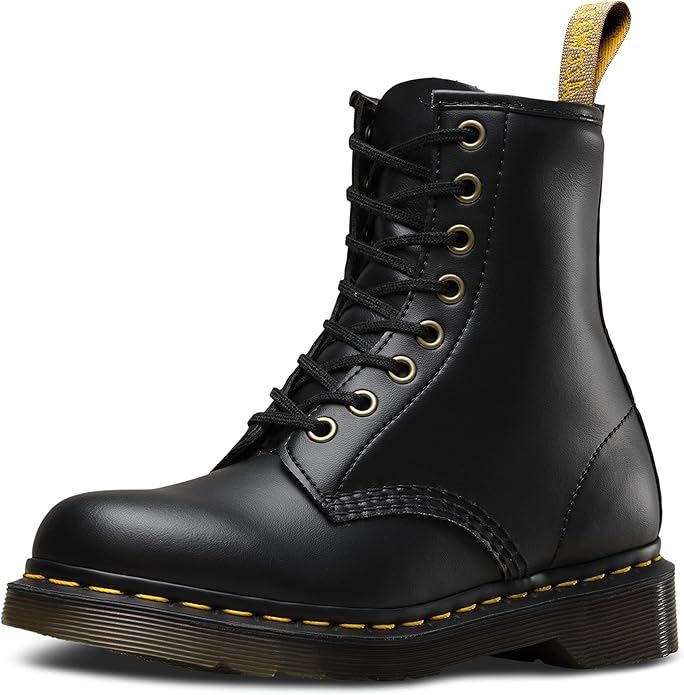Matte black lace-up boots