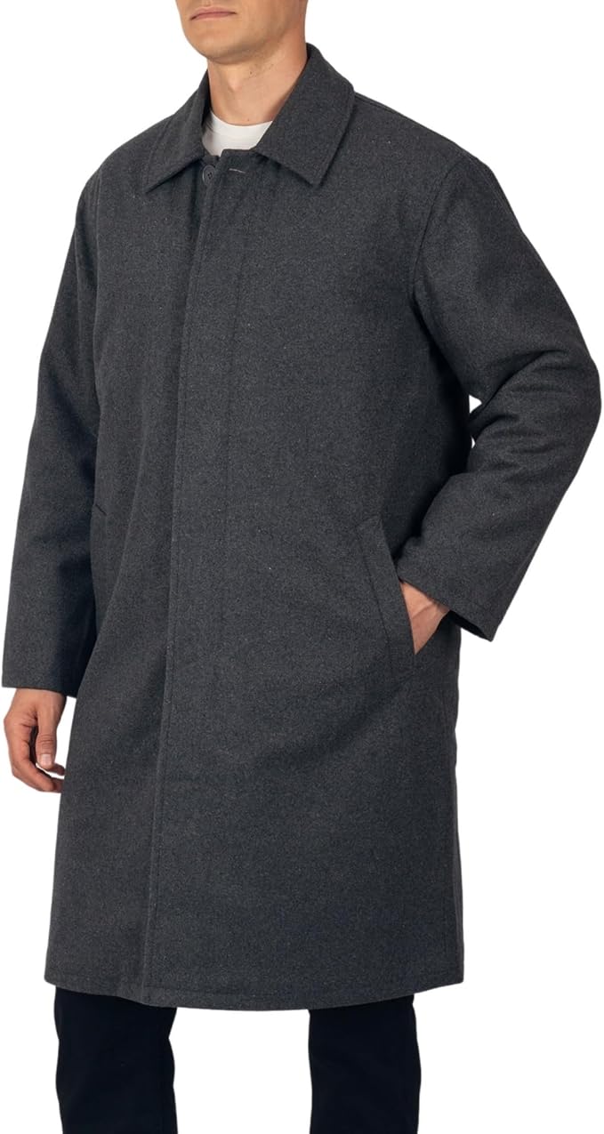 Grey wool blend overcoat