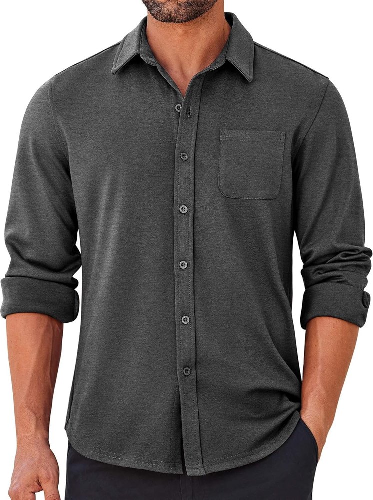 Dark gray button-down shirt for a Walter White costume