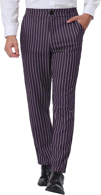 Striped color-block trousers